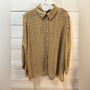 MICHEL ANTONI COLLECTION • Vintage Equestrian Print Blouse • Estimated Size 2X